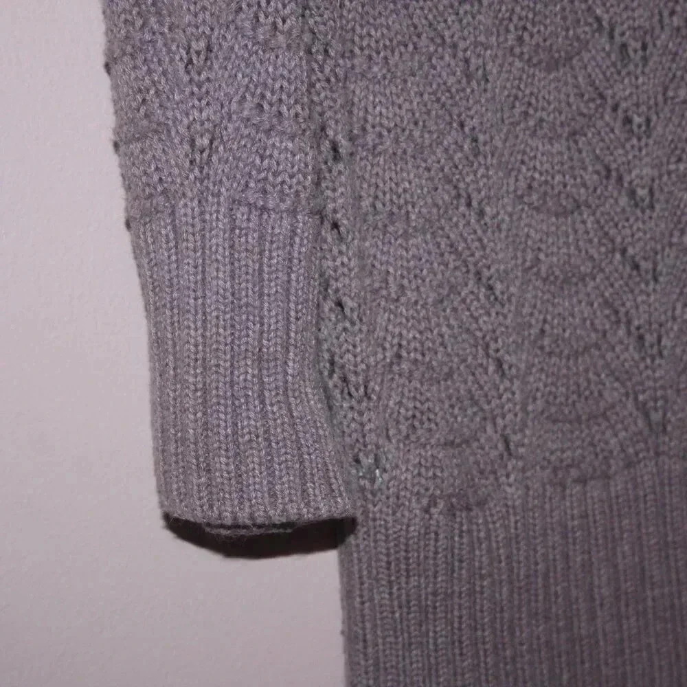 Sonoma Purple Roll Neck Sweater Size Large Crew Style 100% Cotton 3/4 Length - Picture 15 of 15